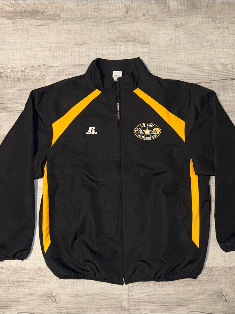 US Army All American Bowl Russell Athletic Jacket Black & Yellow Mens Size Large